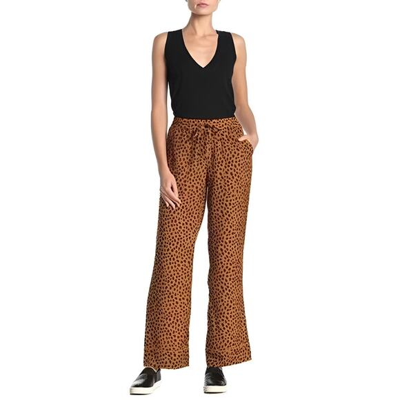 JOIE NEW $298 Pull-On Daltona Drawstring Printed Pants in Copper Small‎ - Picture 1 of 5